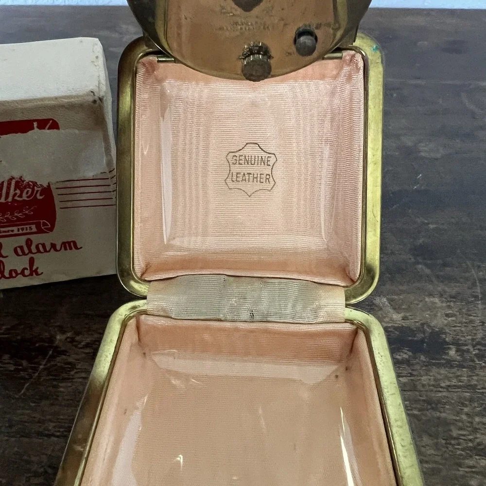 VTG MCM Phinney Walker Traveling Folding Alarm Clock In Box Germany‎ UNTESTED